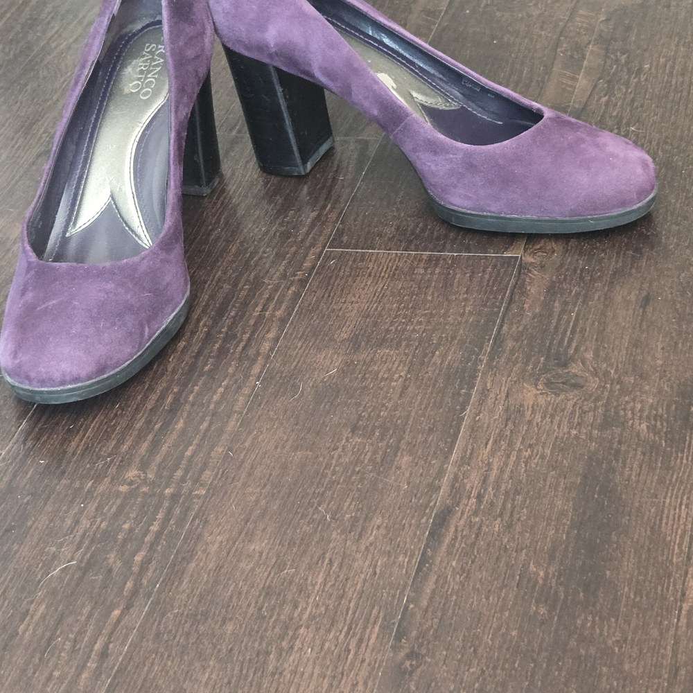 Franco Sarto Deep Purple Suede Heels - Picture 7 of 7